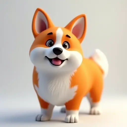 8k hyper real octane render blender of a corgi from the front view