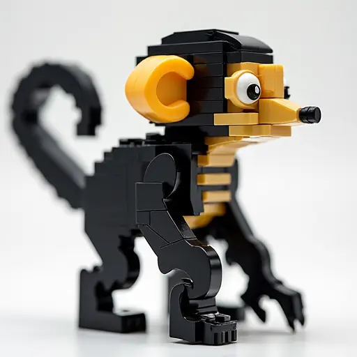 LEGO style of a tamarin from the side view