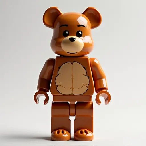 LEGO style of a bear from the front view