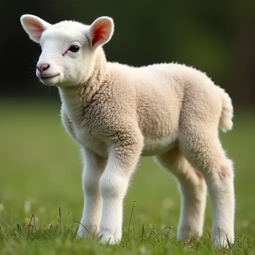 hd photo of a baby lamb from the side view