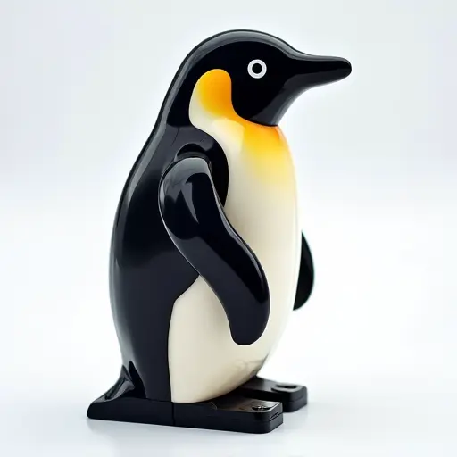 LEGO style of a penguin from the side view