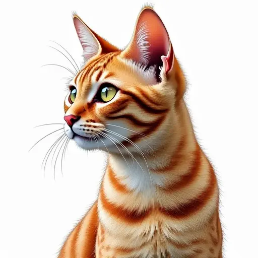 colored pencil drawing style of a american shorthair from the side view