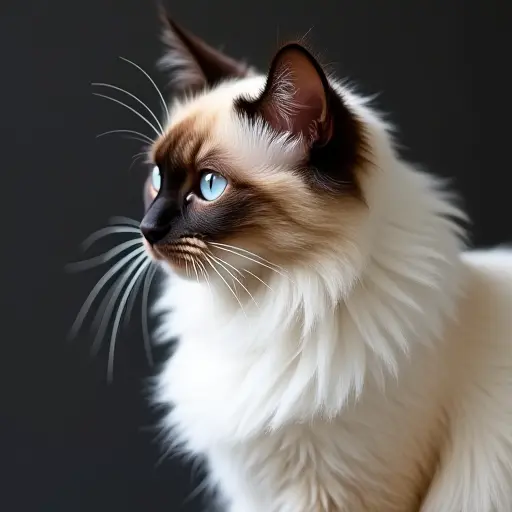 hd photo of a birman cat from the side view