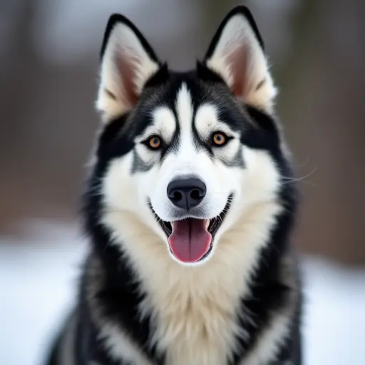 hd photo of a siberian husky from the front view