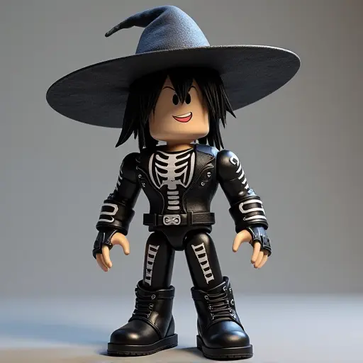 This Roblox avatar perfectly showcases a cool and alternative girl style! The girl wears a black shirt with a white skull print, messy black hair, and a unique hat, exuding personality and rebellious spirit. Her edgy look will definitely make you stand out and become a standout character in the game. This free downloadable 3D avatar is perfect for Roblox players who love alternative, unique styles. If you’re into bold and rebellious looks, download this avatar now and show off your one-of-a-kind personality!