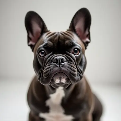 hd photo of a french bulldog from the front view