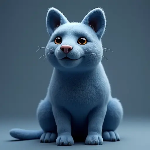 8k hyper real octane render blender of a russian blue from the front view