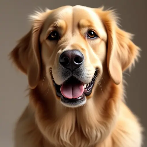 8k hyper real octane render blender of a golden retriever from the front view