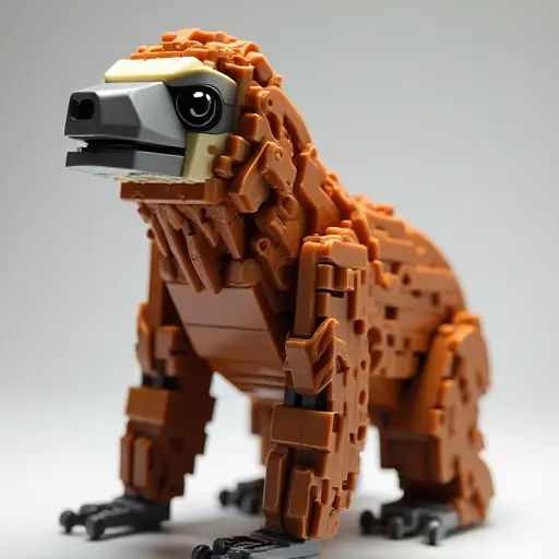 LEGO style of a sloth from the side view