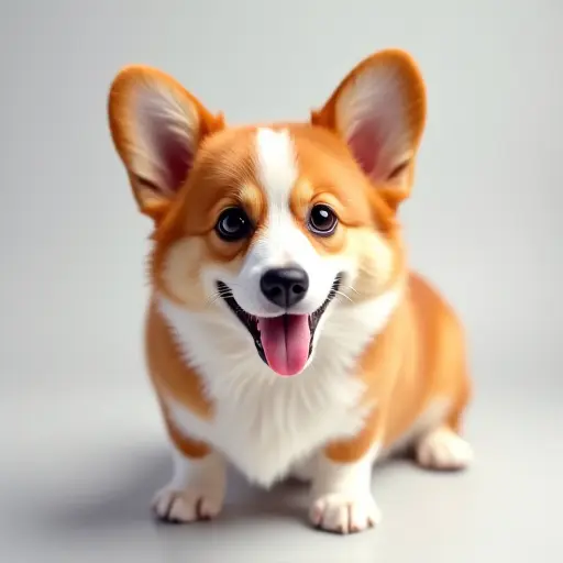 hd photo of a corgi from the front view