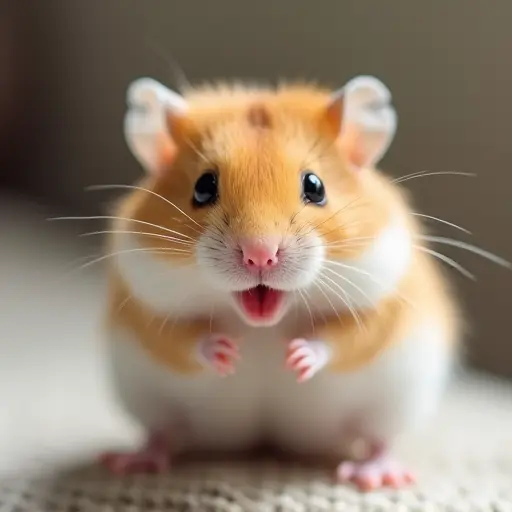 hd photo of a baby hamster from the front view