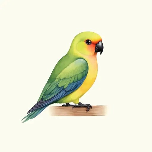 Watercolor style of a quaker parrot