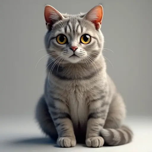 8k hyper real octane render blender of a american shorthair from the front view