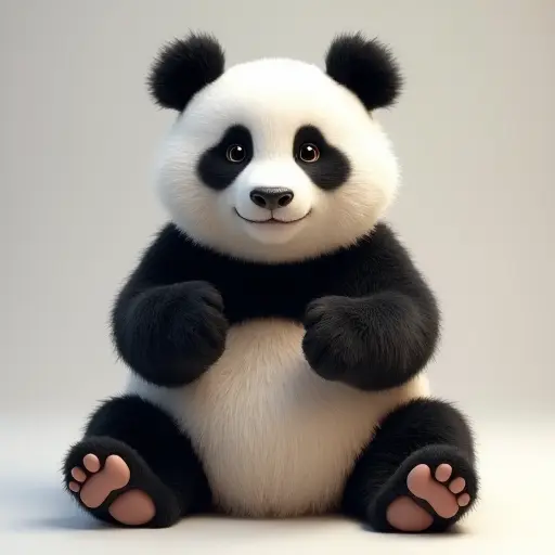 8k hyper real octane render blender of a baby panda from the front view