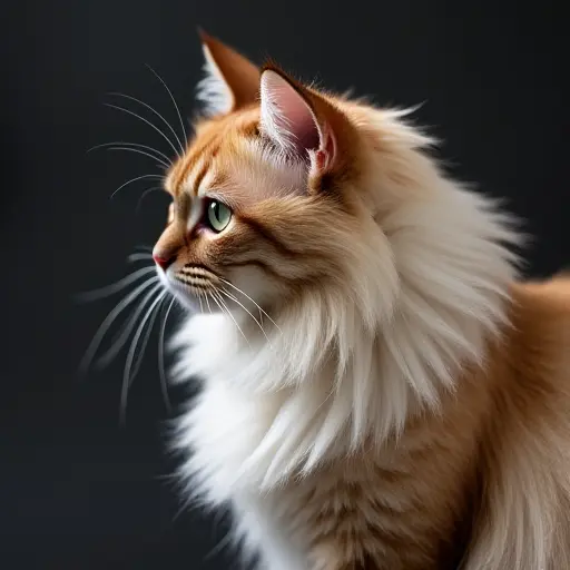 hd photo of a persian cat from the side view