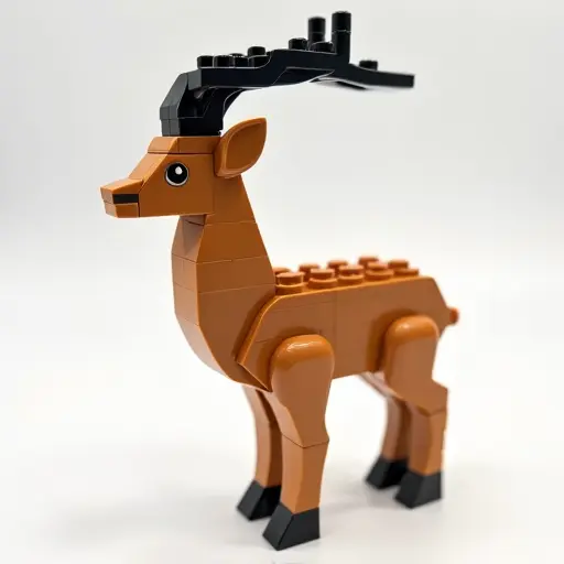 LEGO style of a antelope from the side view