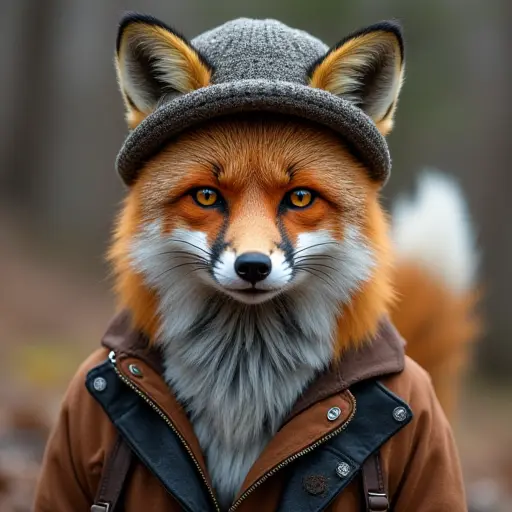 fox, hat, slogan Stay Strong, resilient style