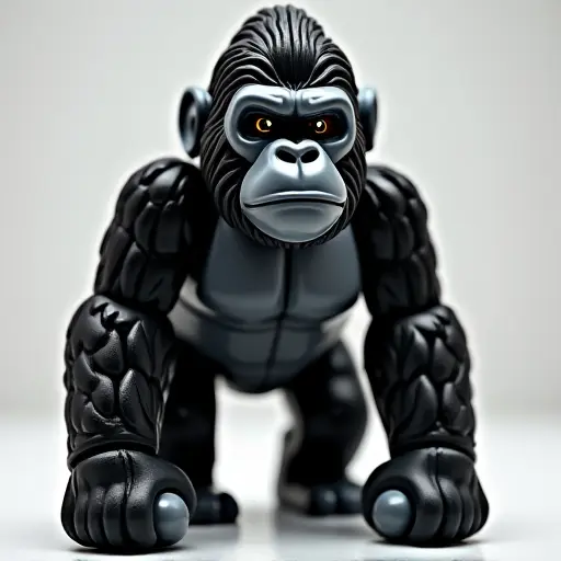 LEGO style of a gorilla from the front view