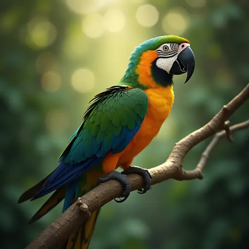 studio ghibli style of a amazon parrot