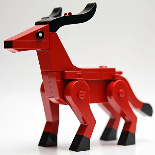 LEGO style of a saola from the side view