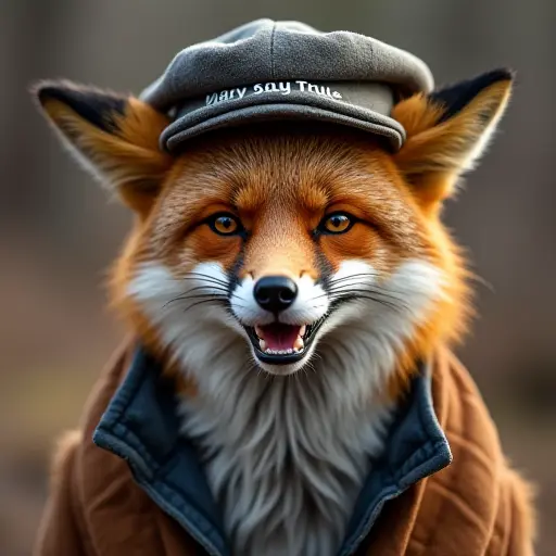 fox, hat, slogan Stay True, authentic style