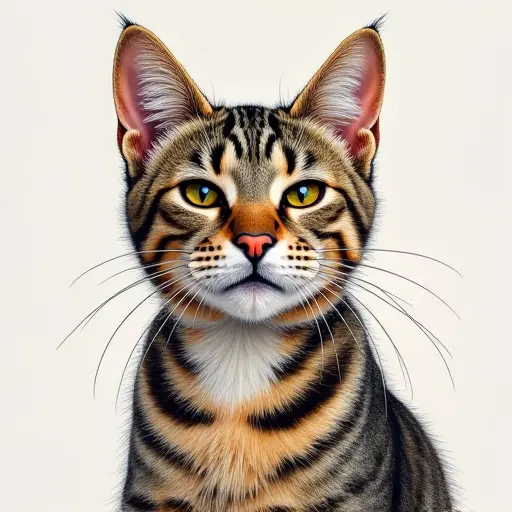 pointillism painting of a american shorthair from the front view