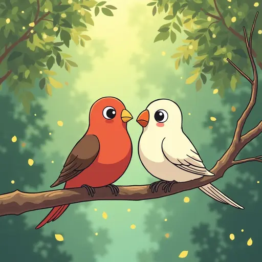 studio ghibli style of a lovebird