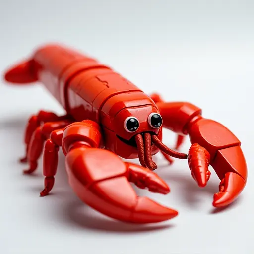 LEGO style of a lobster from the front view