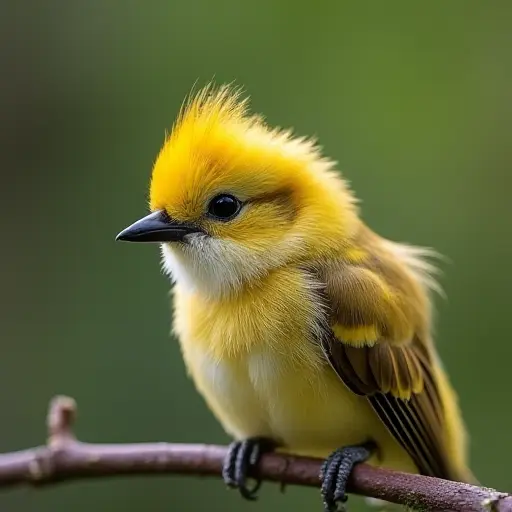 hd photo of a baby bird from the side view