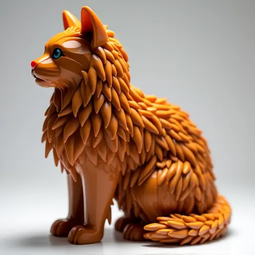 LEGO style of a british longhair from the side view