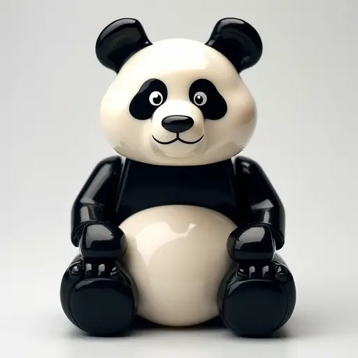 LEGO style of a panda from the front view