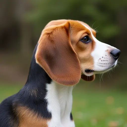 hd photo of a beagle from the side view