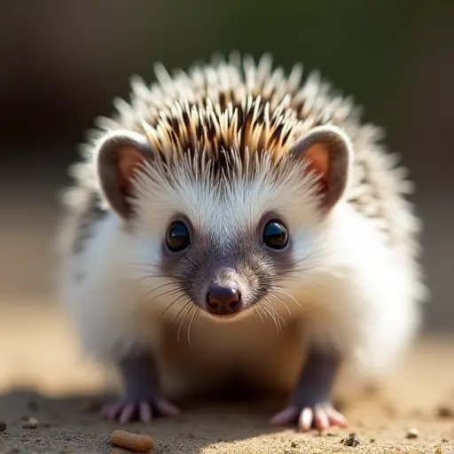 hd photo of a baby hedgehog from the front view