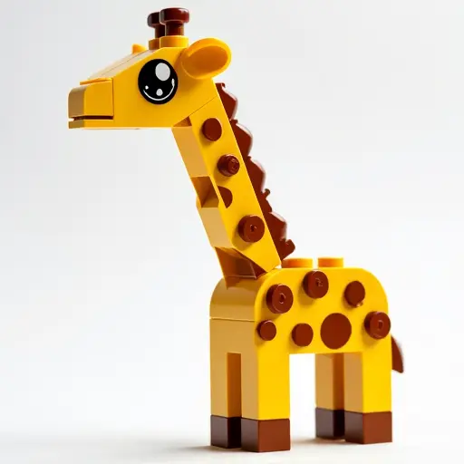 LEGO style of a giraffe from the side view