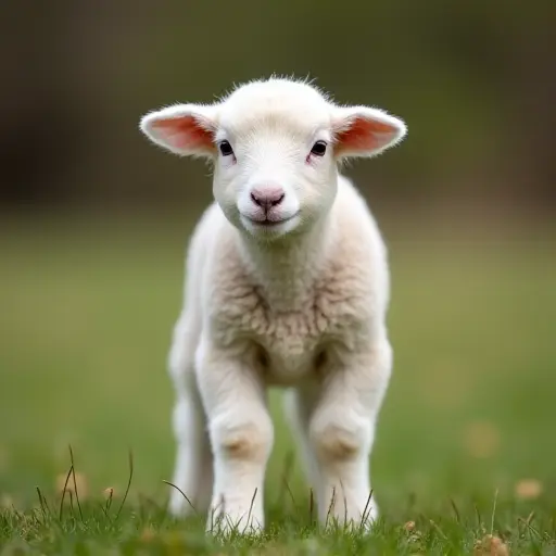 hd photo of a baby lamb from the front view