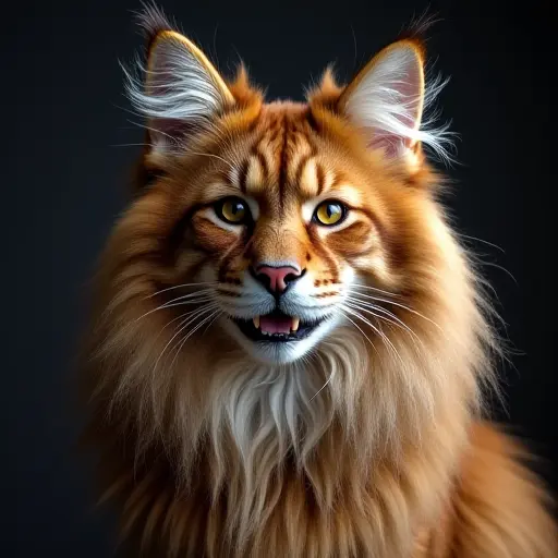 hd photo of a maine coon from the front view