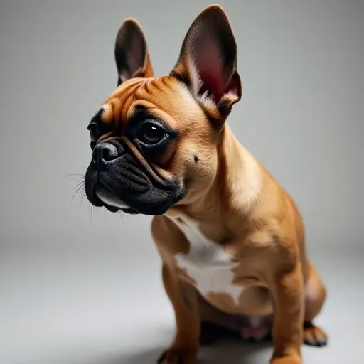 hd photo of a french bulldog from the side view