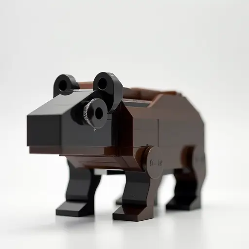 LEGO style of a tapir from the side view