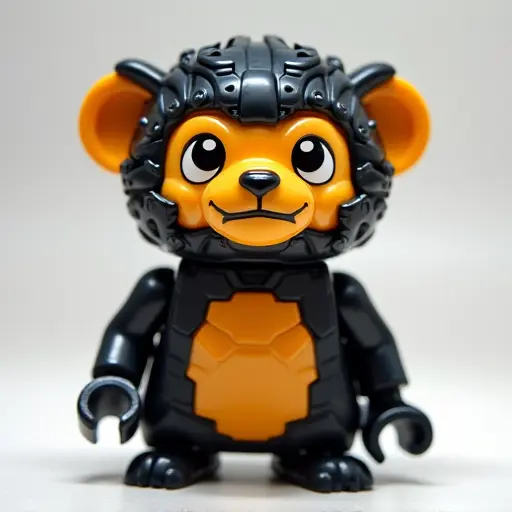 LEGO style of a tamarin from the front view