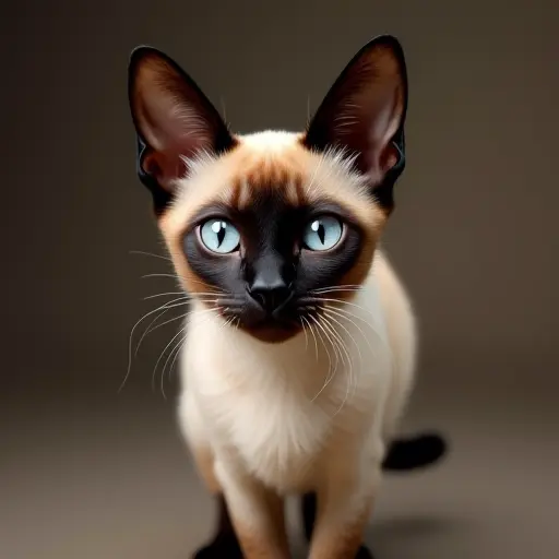 8k hyper real octane render blender of a siamese cat from the front view