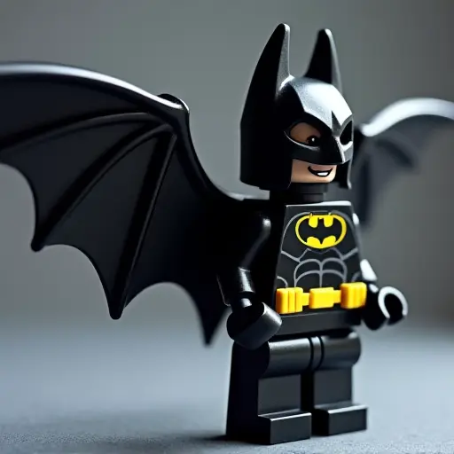 LEGO style of a bat from the side view