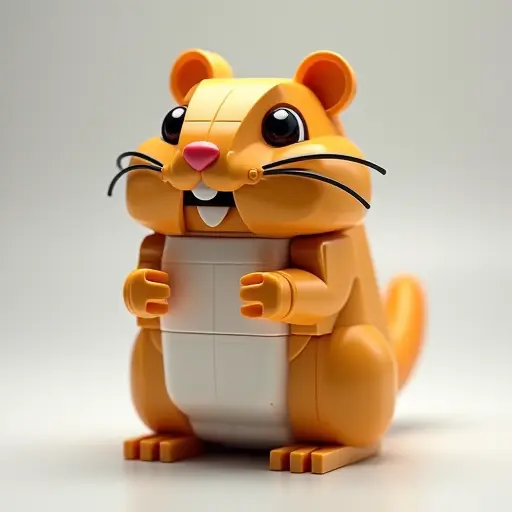 LEGO style of a gerbil from the front view