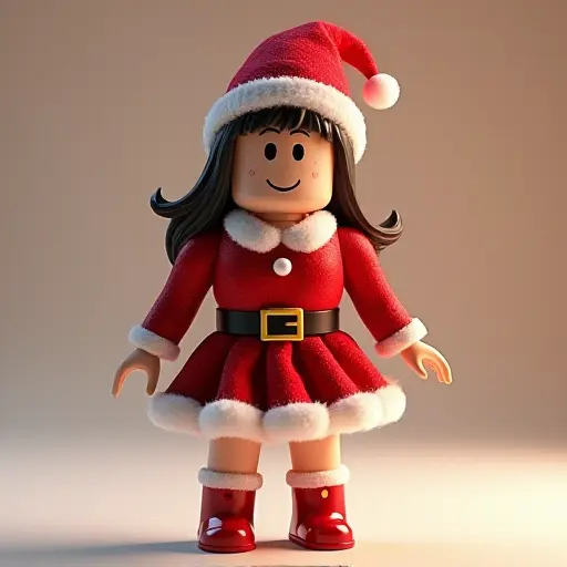 Add a playful touch of Christmas to your Roblox avatar! This free downloadable Christmas girl avatar features a classic Santa costume, a cute Christmas hat, and a pleated skirt, creating the perfect festive and playful look. With her sweet smile and lively posture, she brings a lighthearted and adorable vibe that’s perfect for players looking to spread holiday cheer. Whether you’re adding some Christmas charm to your Roblox avatar or searching for a festive profile picture on social media, this 3D avatar will make you stand out. Free to download, get this playful Christmas girl avatar now and enjoy endless holiday fun!