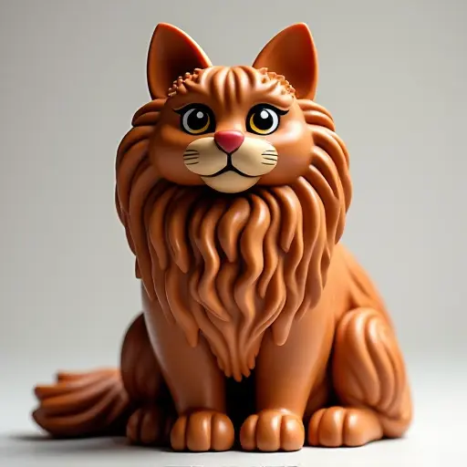 LEGO style of a british longhair from the front view