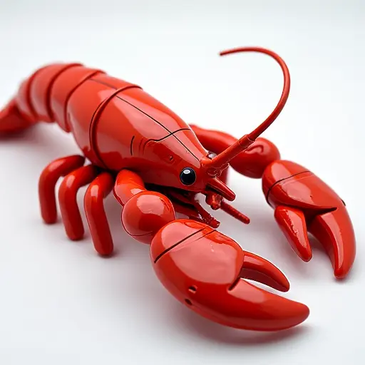 LEGO style of a lobster from the side view