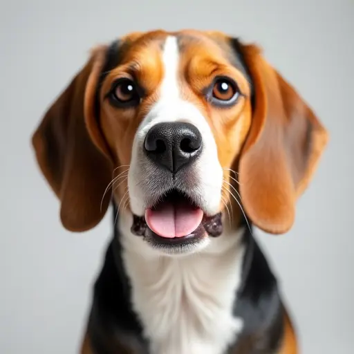 hd photo of a beagle from the front view