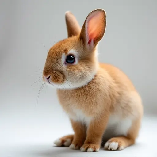 hd photo of a baby rabbit from the side view