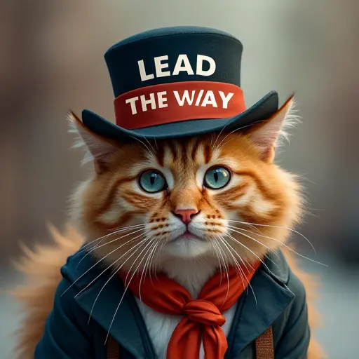 cat, hat, slogan Lead the Way, leadership style