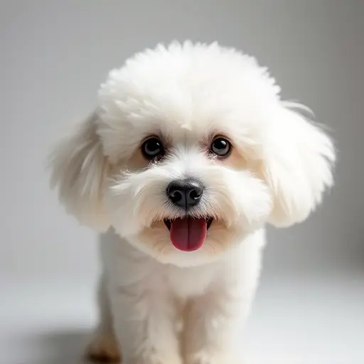 hd photo of a bichon frise from the front view