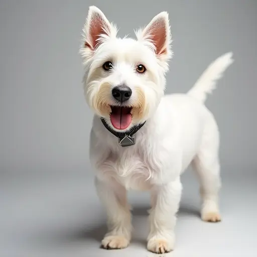 hd photo of a west highland white terrier from the front view